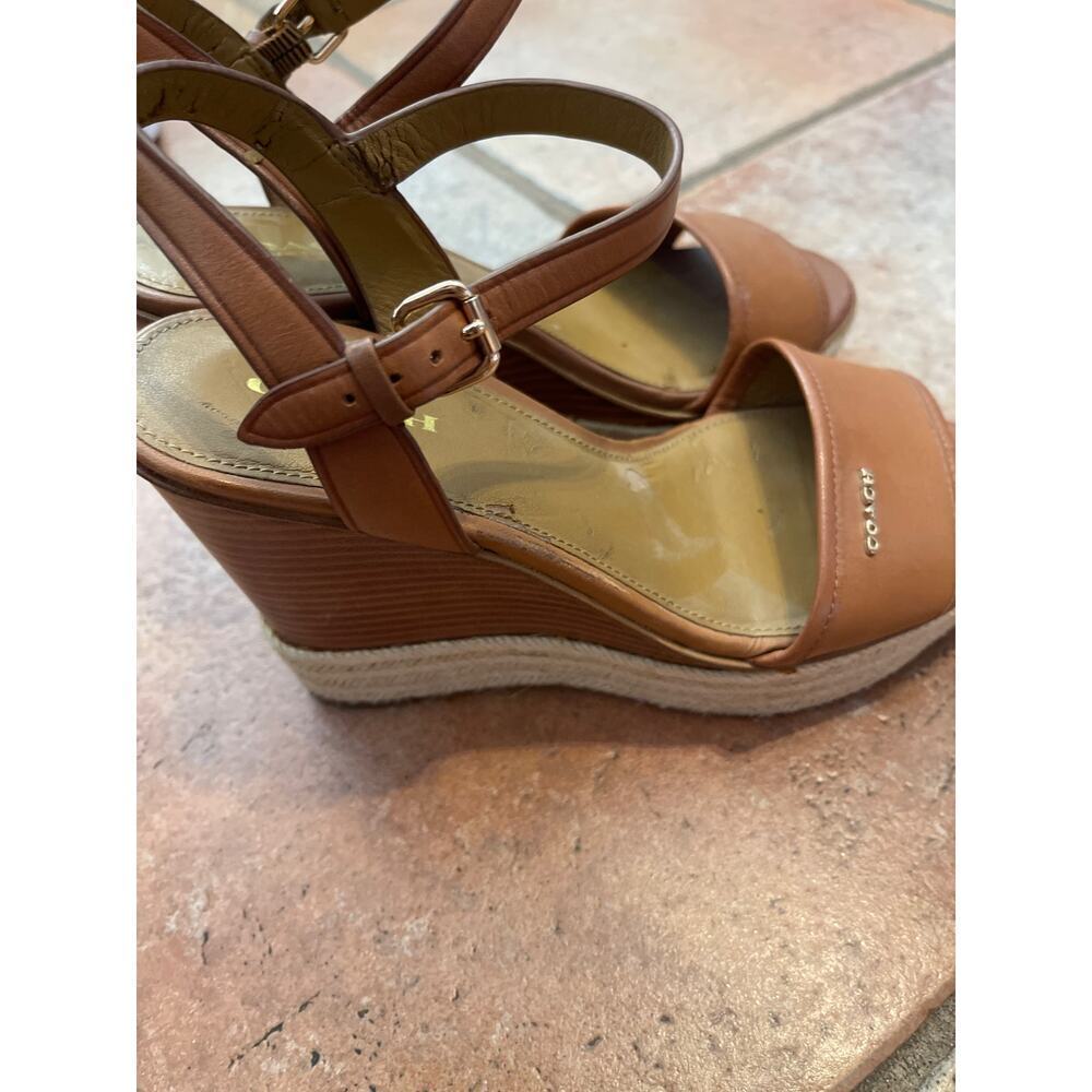 Coach leather ankle strap open toe heel size 7 - Picture 4 of 8